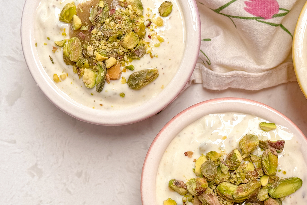 Greek Yoghurt, Pistachio, and Organic Honey with Cardamom Pots