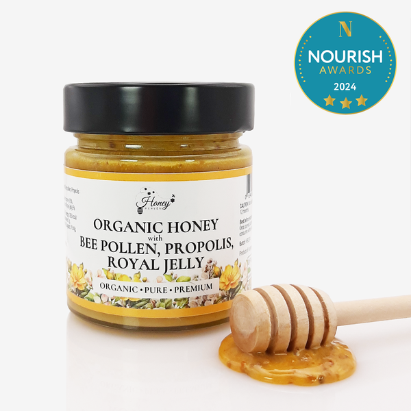 Organic Honey with Bee Pollen, Propolis and Royal Jelly