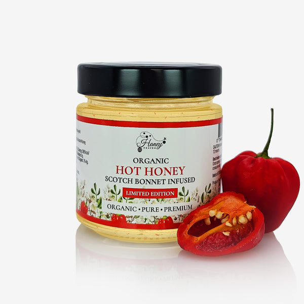 Organic Hot Honey Infused with Scotch Bonnet