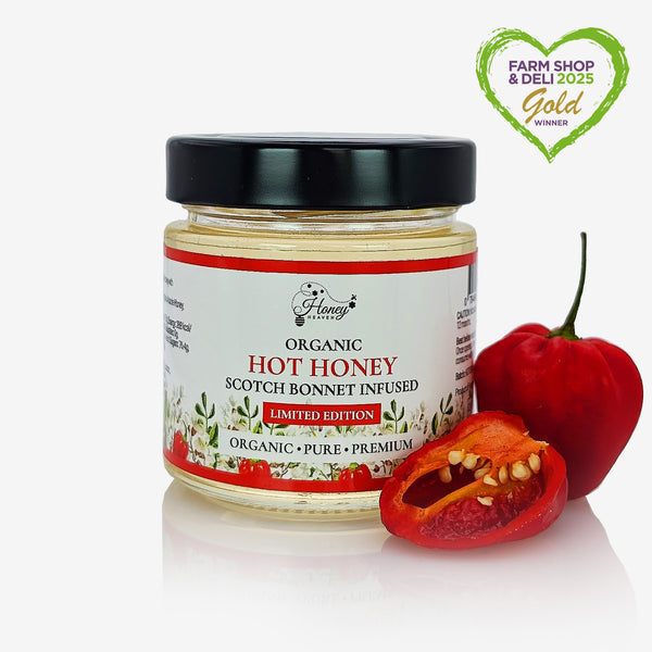 Organic Hot Honey Infused with Scotch Bonnet